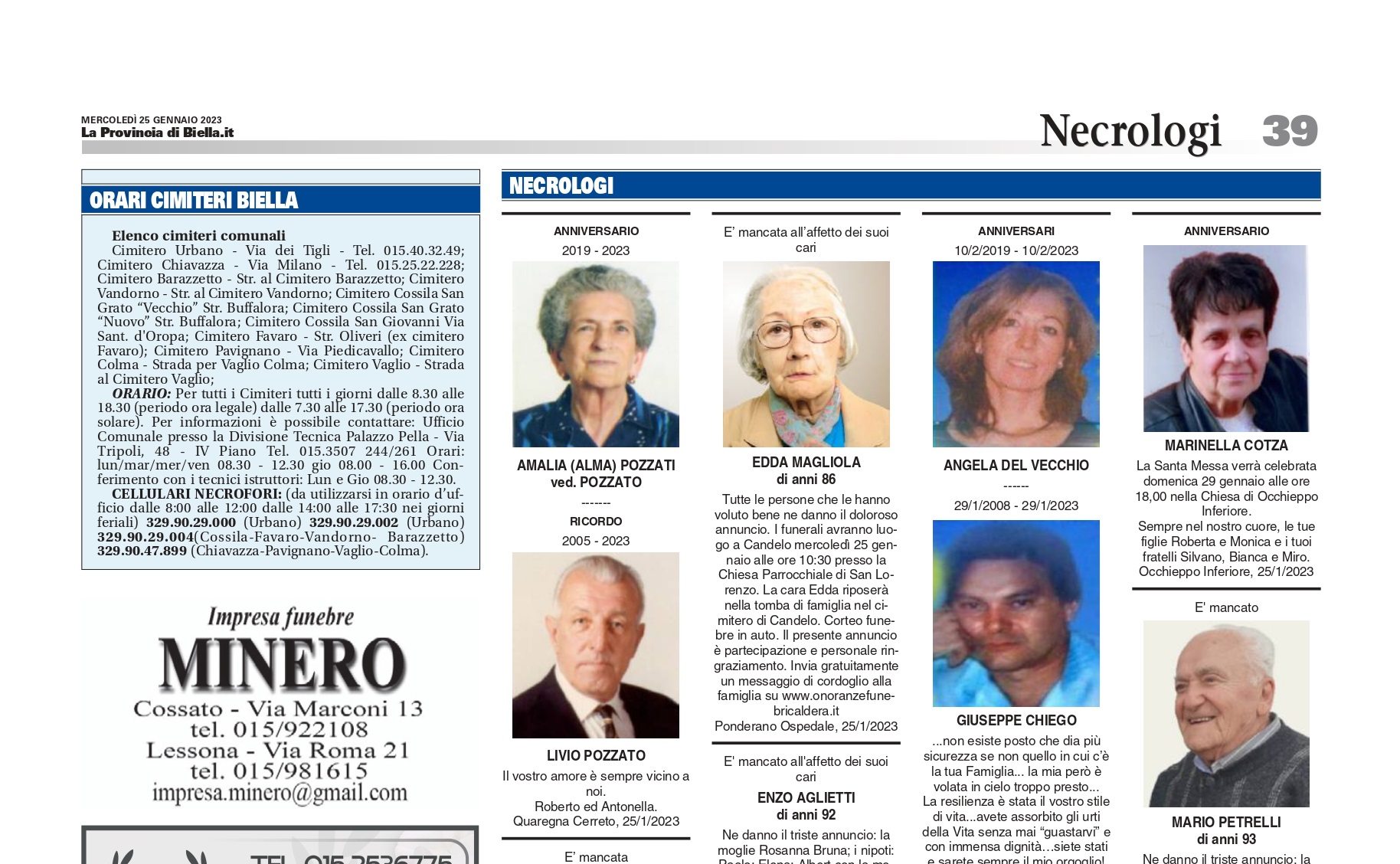 Necrologi Ricordiamo I Nostri Cari Defunti Necrologi Ricordiamo I Nostri Cari Defunti