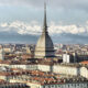 Panorama di Torino con le Alpi sullo sfondo