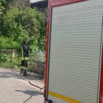 Sterpaglie in fiamme a Chiavazza