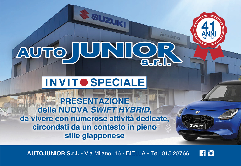 Autojunior Biella- “Porte Aperte” da Autojunior, scopri la nuova Suzuki Swift Hybrid