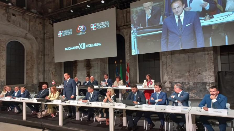 Il presidente Alberto Cirio durante il suo intervento