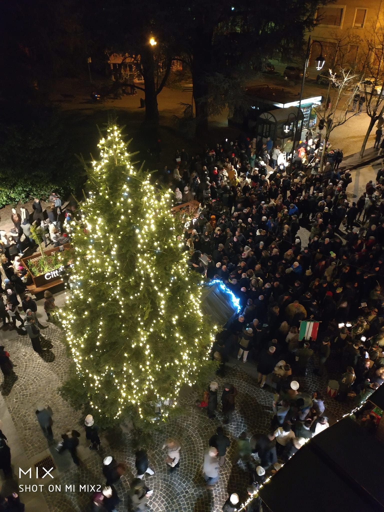 Grande pubblico per l’accensione dell’albero di Natale