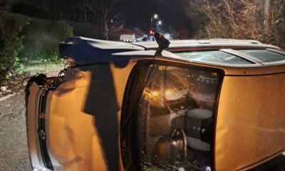 Giovane biellese si ribalta con l'auto: miracolosamente illeso