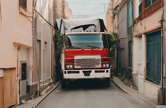 Camion resta incastrato