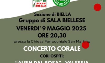 Concerto Corale a Sala Biellese: l’appuntamento è per venerdì 9 maggio