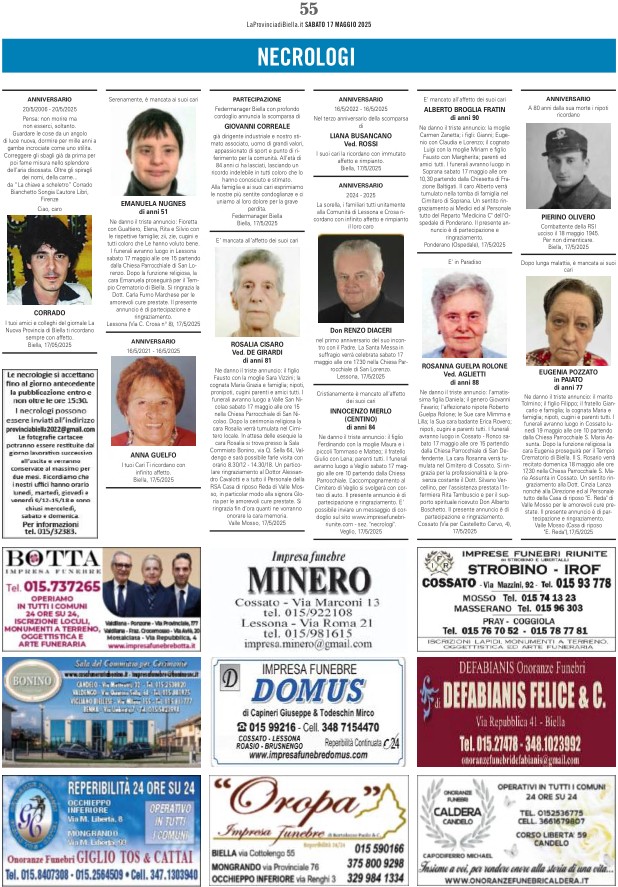 Ricordiamo i nostri cari defunti