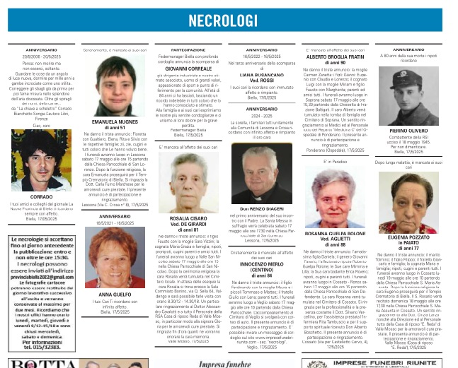 Ricordiamo i nostri cari defunti