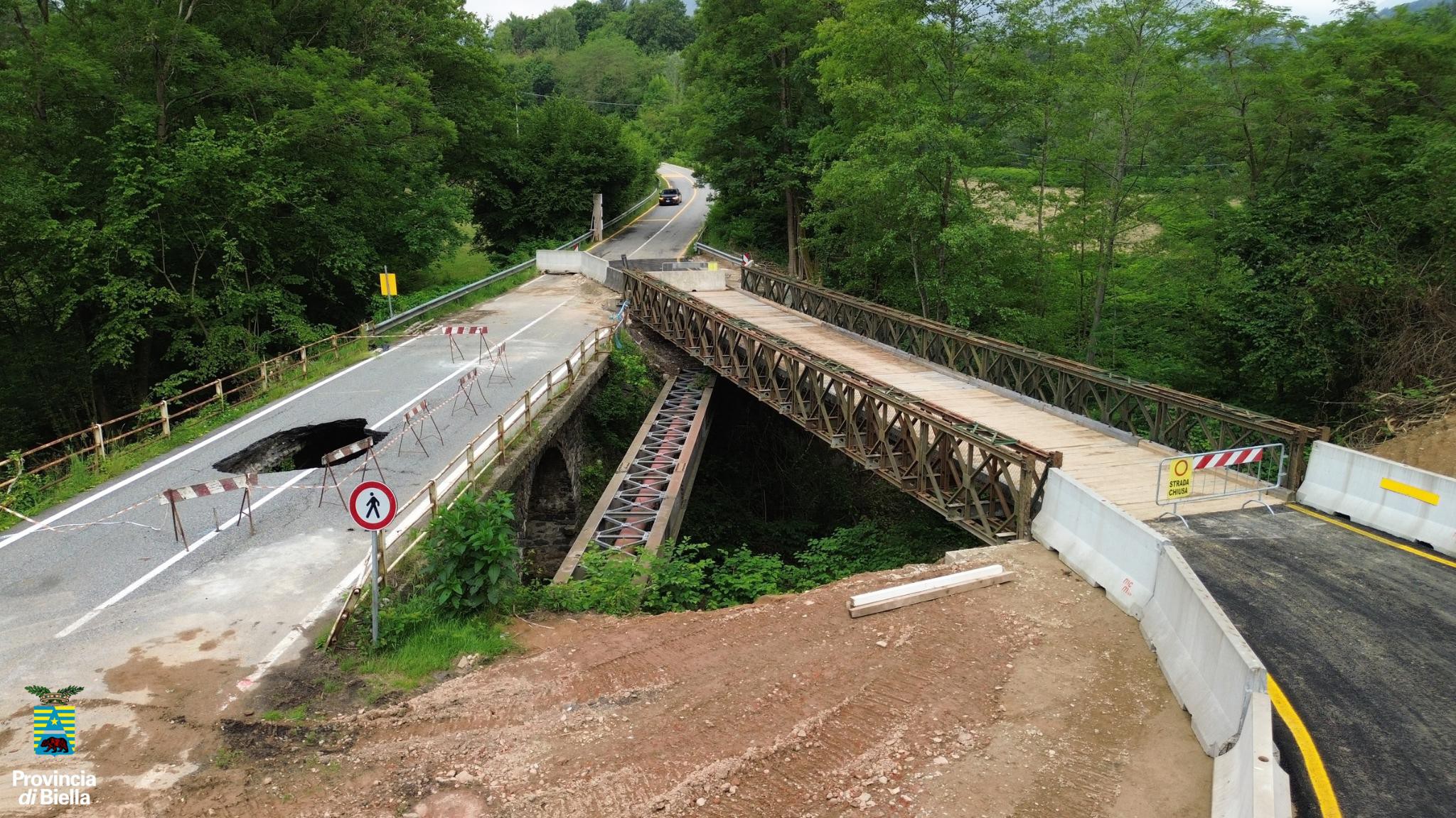 Aperto da oggi il ponte bypass provvisorio sul torrente Oremo