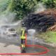 Automobile a fuoco sulla Settimo Vittone