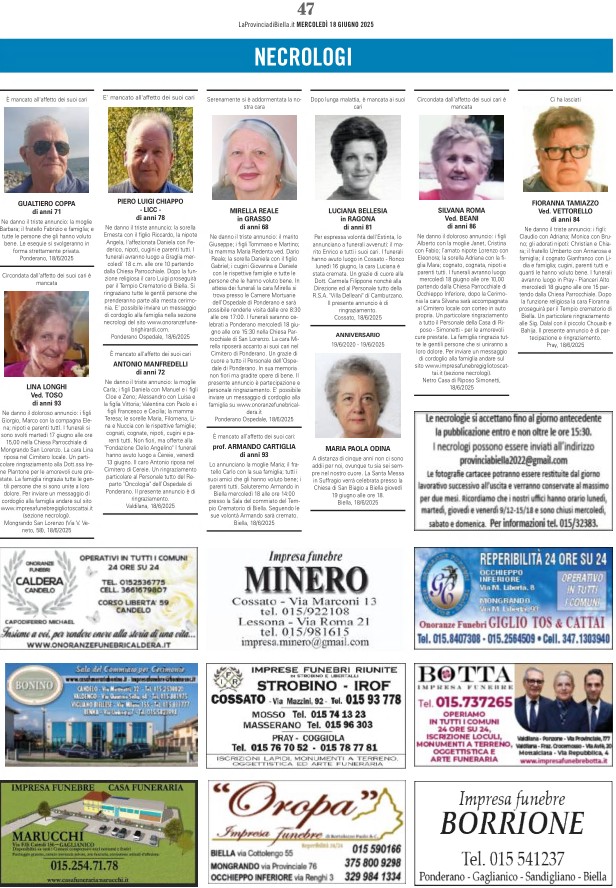 Ricordiamo i nostri cari defunti