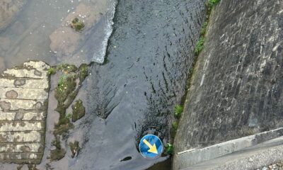 cartello a mollo nel torrente