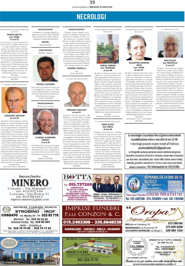 Ricordiamo i nostri cari defunti
