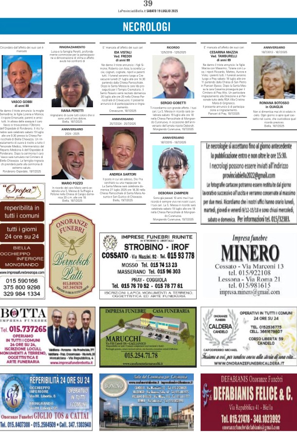 Ricordiamo i nostri cari defunti