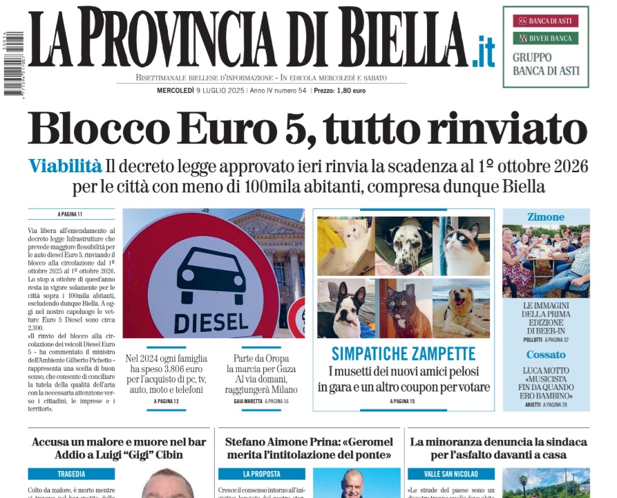 la prima pagina