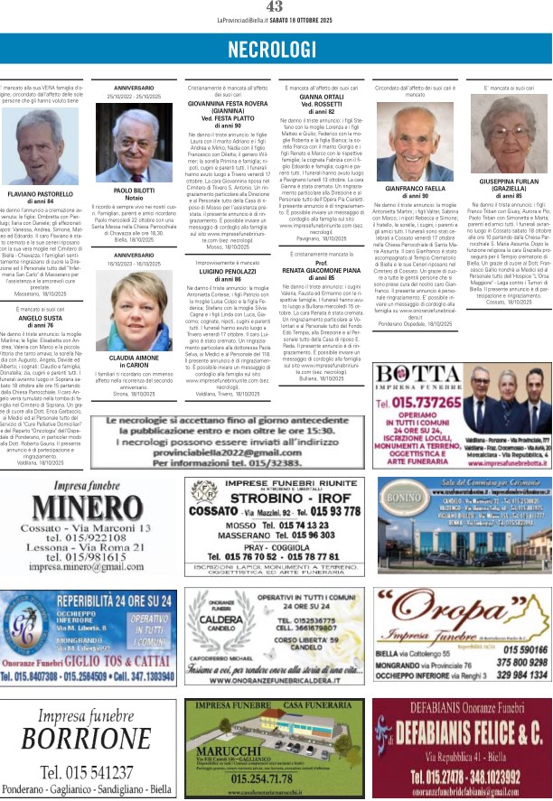 Ricordiamo i nostri cari defunti