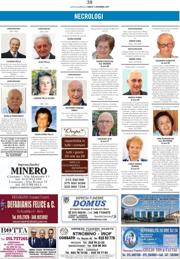 Ricordiamo i nostri cari defunti