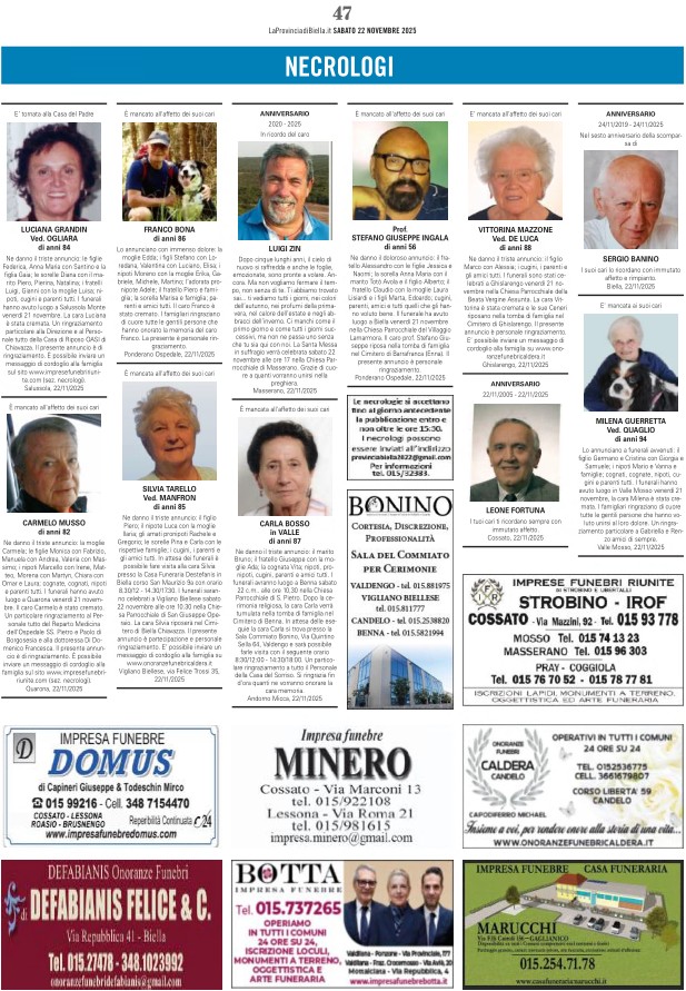 Ricordiamo i nostri cari defunti