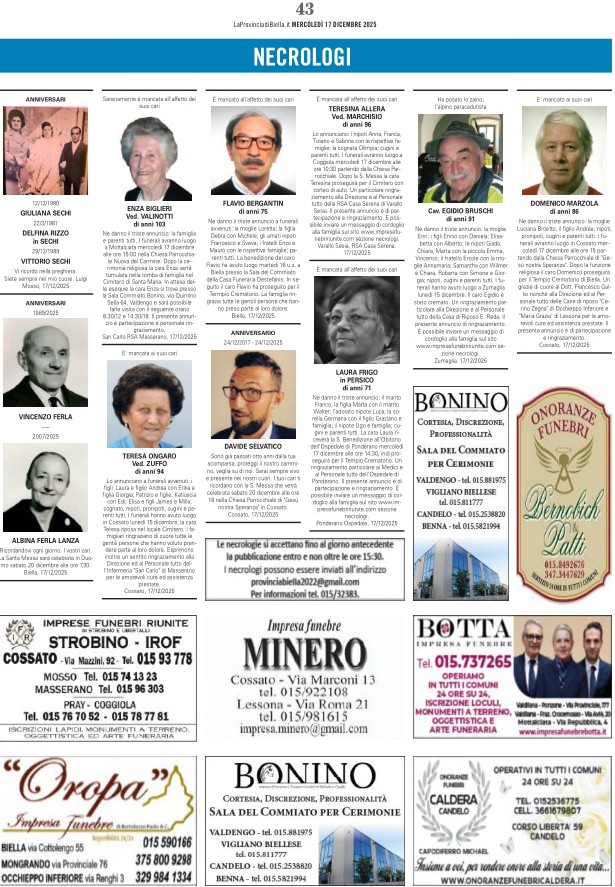 Ricordiamo i nostri cari defunti