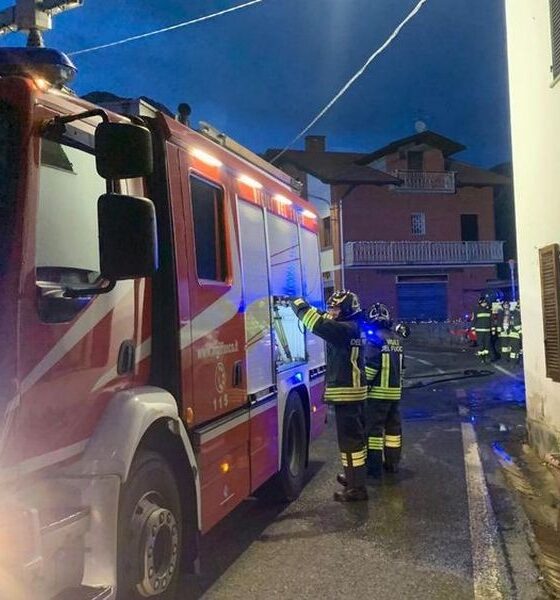 incendio scantinato donna bambino