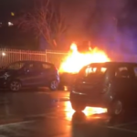 auto in fiamme biella