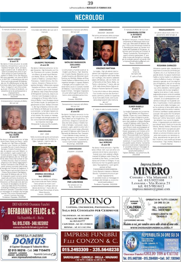 Ricordiamo i nostri cari defunti