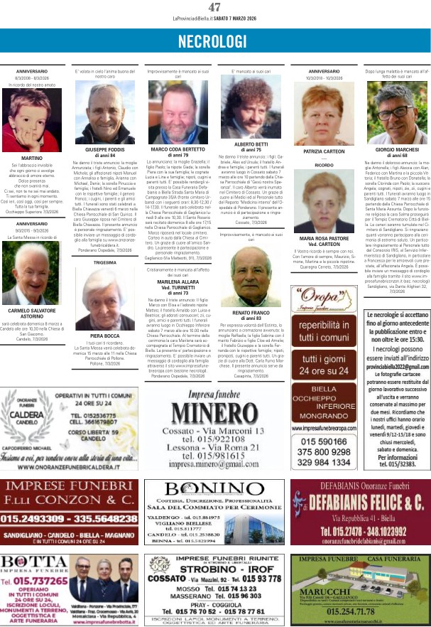 Ricordiamo i nostri cari defunti