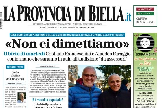 La Provincia di Biella oggi regolarmente in edicola