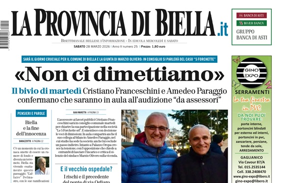 La Provincia di Biella oggi regolarmente in edicola