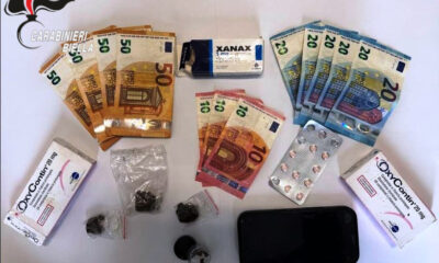 Sequestrati hashish e farmaci oppioidi: denunciato 25enne biellese