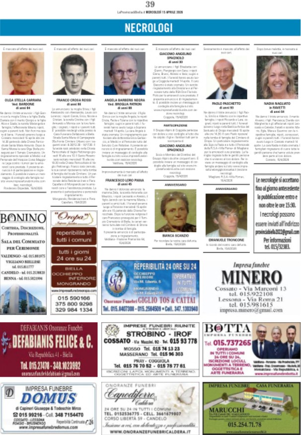 Ricordiamo i nostri cari defunti