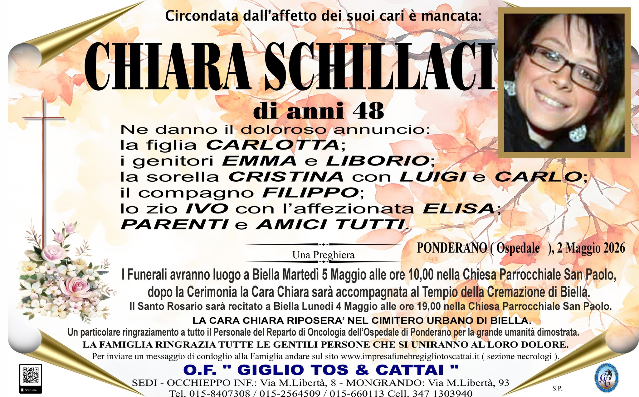 Muore a Biella