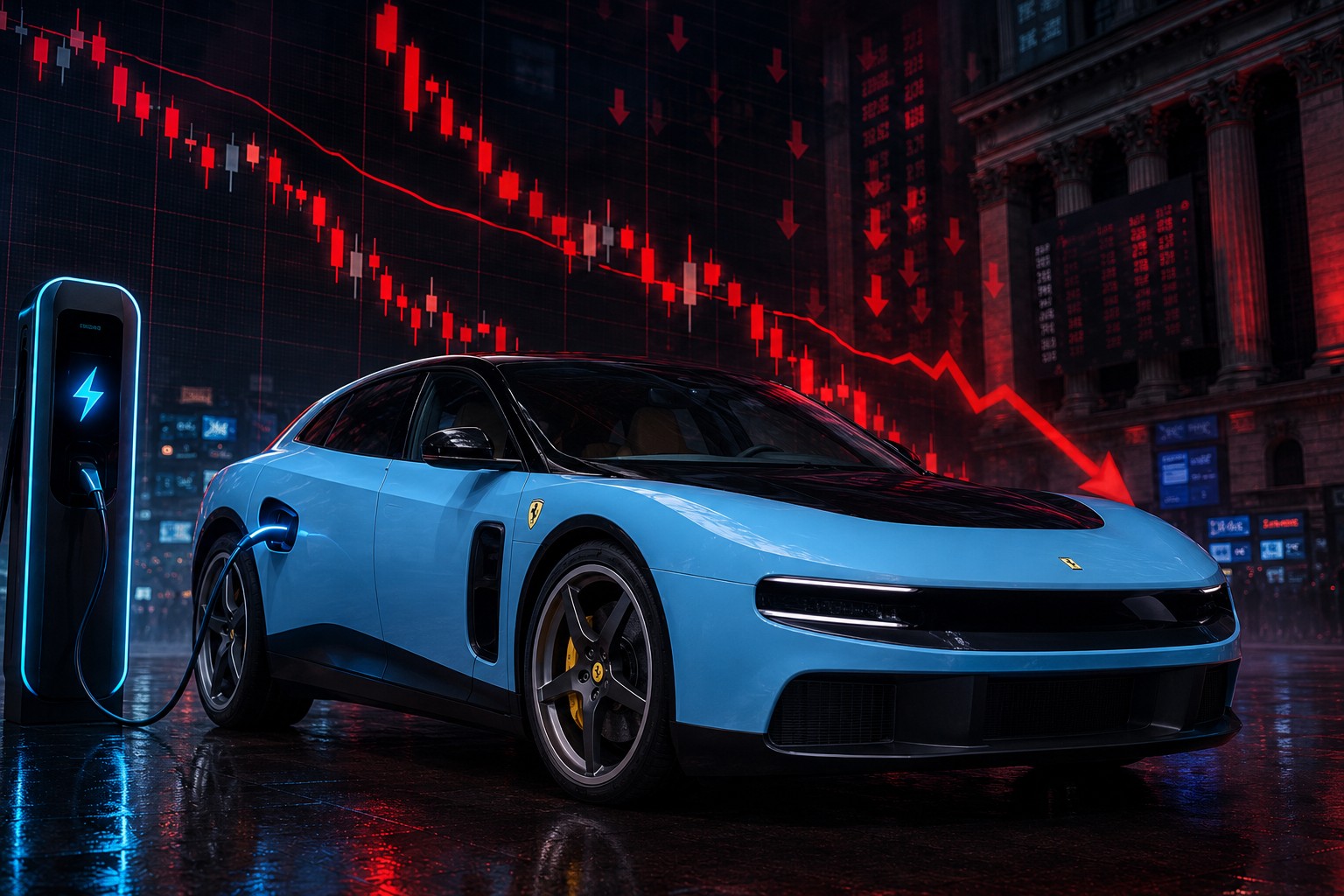 Ferrari, crollo in borsa dopo il lancio dell'auto elettrica