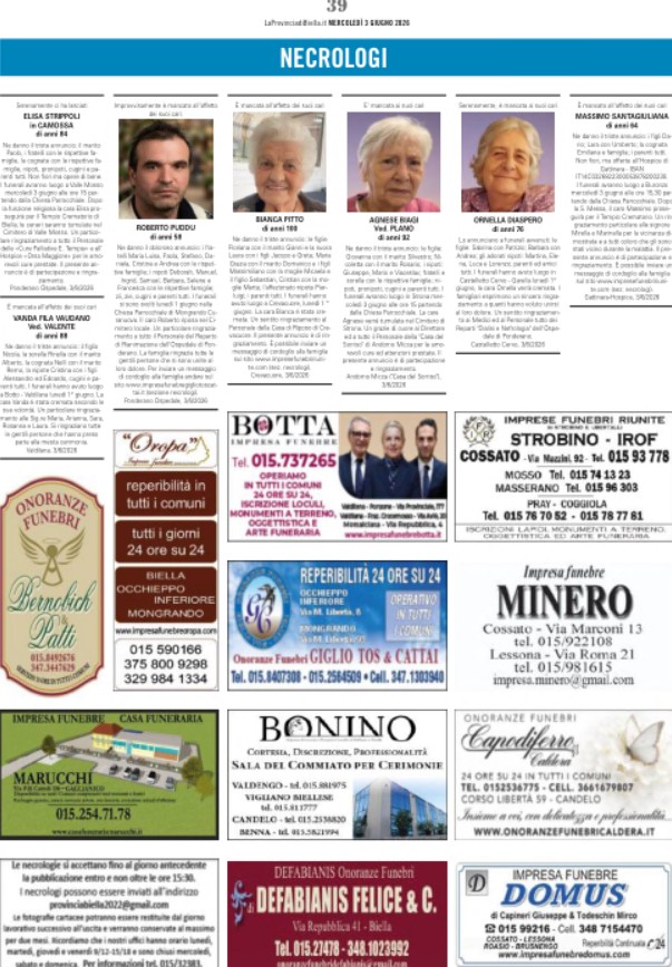Ricordiamo i nostri cari defunti