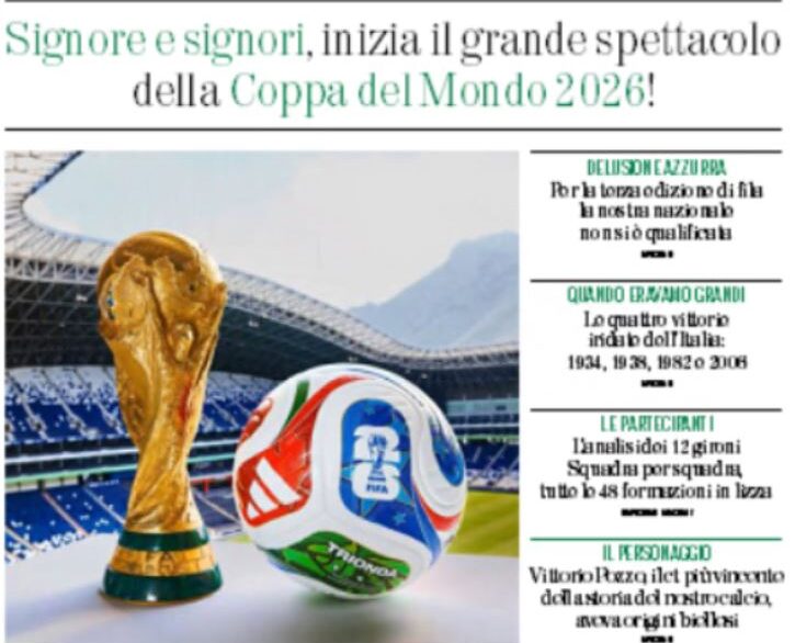 Mondiale 2026, non perdete l’inserto speciale nel giornale di oggi