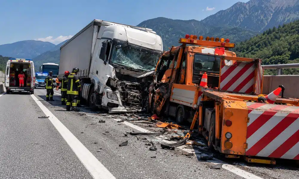 Camion travolge un cantiere sull’autostrada