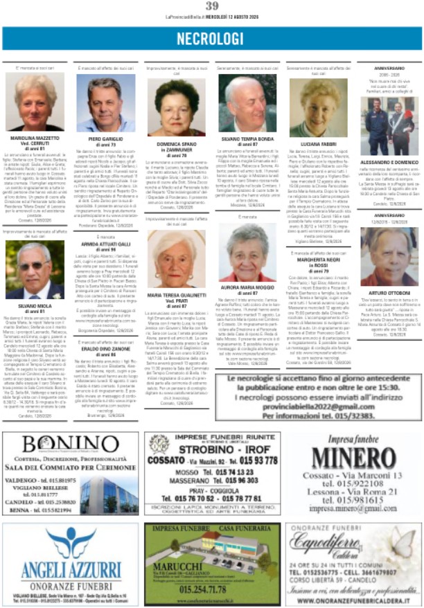 Ricordiamo i nostri cari defunti