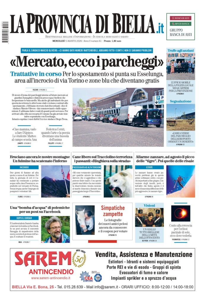 prima pagina 5 agosto