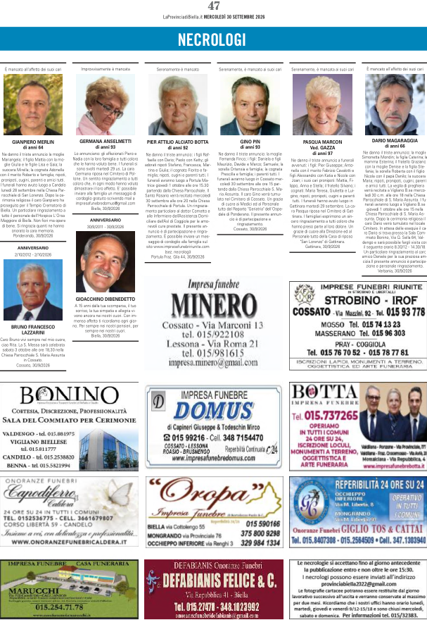 Ricordiamo i nostri cari defunti