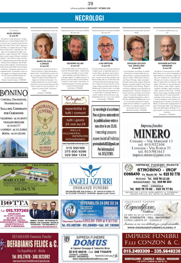 Ricordiamo i nostri cari defunti