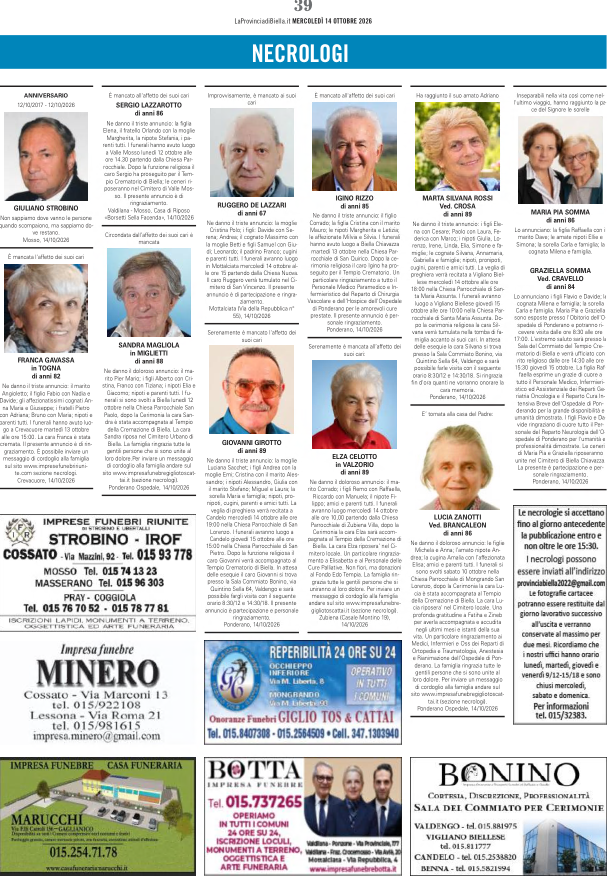 Ricordiamo i nostri cari defunti