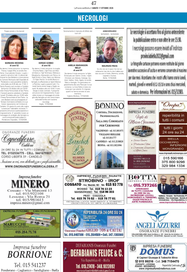 Ricordiamo i nostri cari defunti