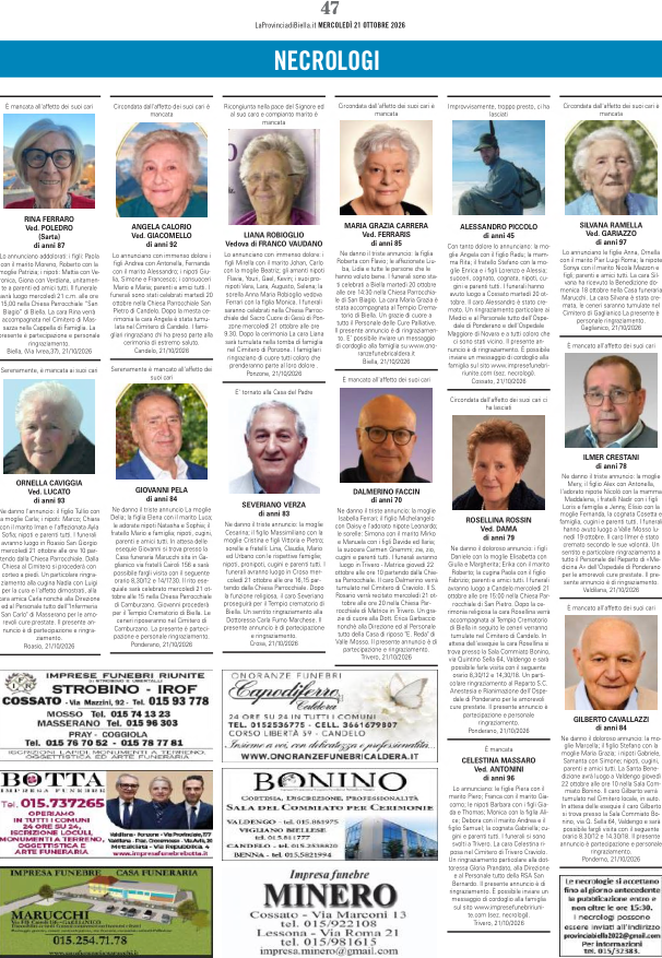 Ricordiamo i nostri cari defunti