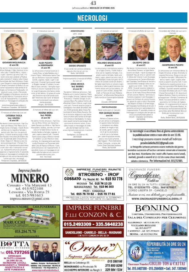 Ricordiamo i nostri cari defunti